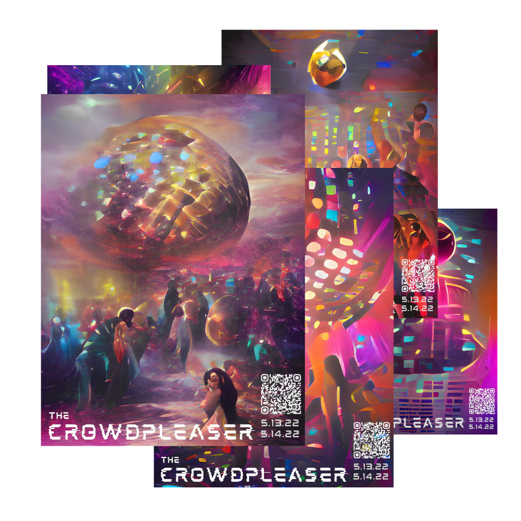 image of various posters for the crowdpleaser collaged